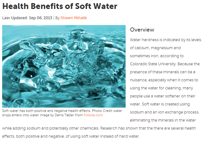 health benefits of soft water