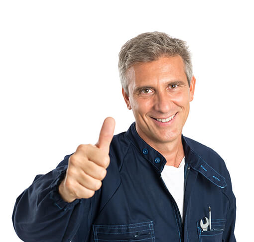 Plumbing Company representative with his thumbs up