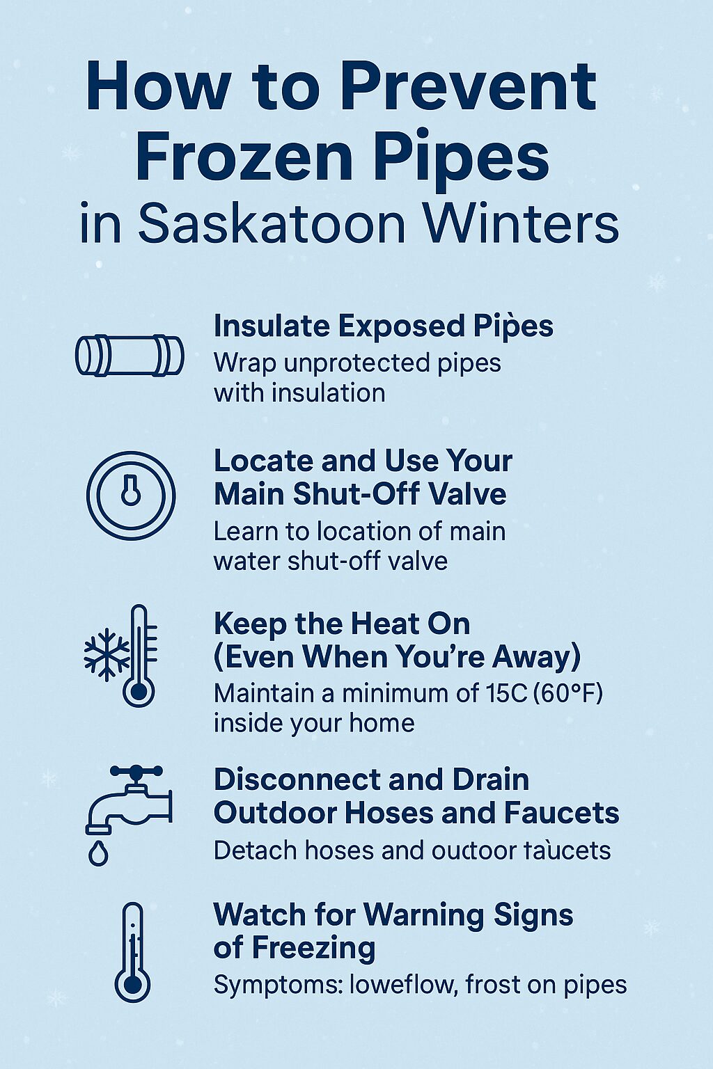 How to Prevent Frozen Pipes in Saskatoon Winters