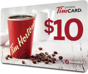 $10 Tim Horton gift card 