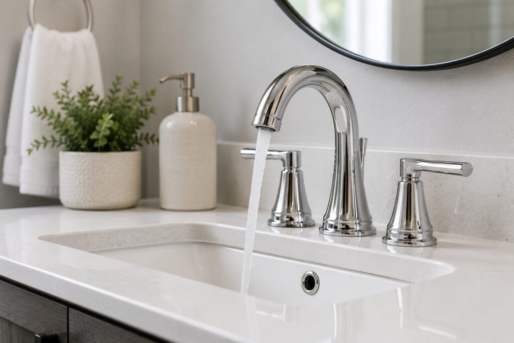 Bathroom faucet installation Saskatoon Bathroom faucet replacement and installation in Saskatoon — Perfection Plumbing