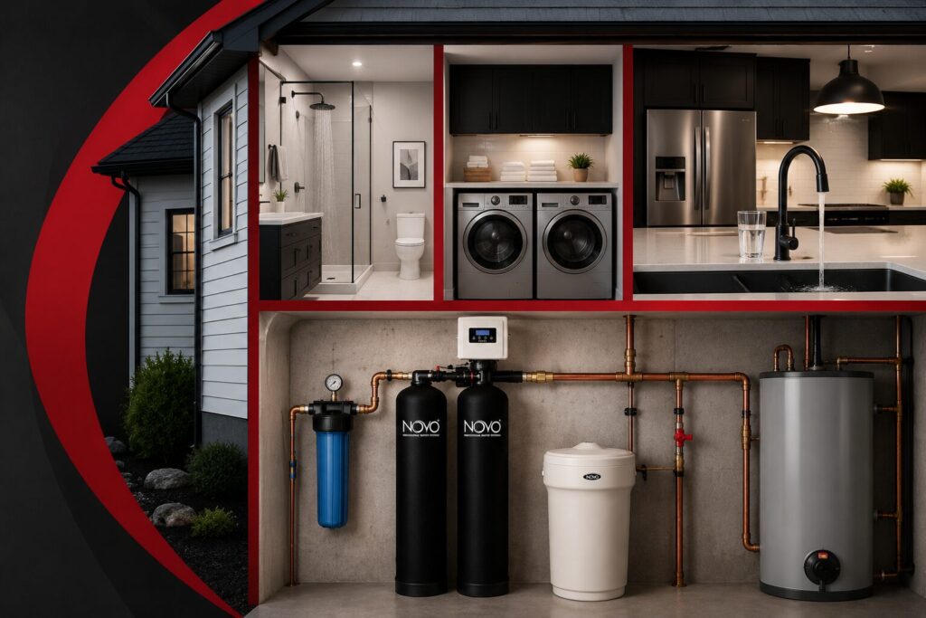 Modern home with water filtration system