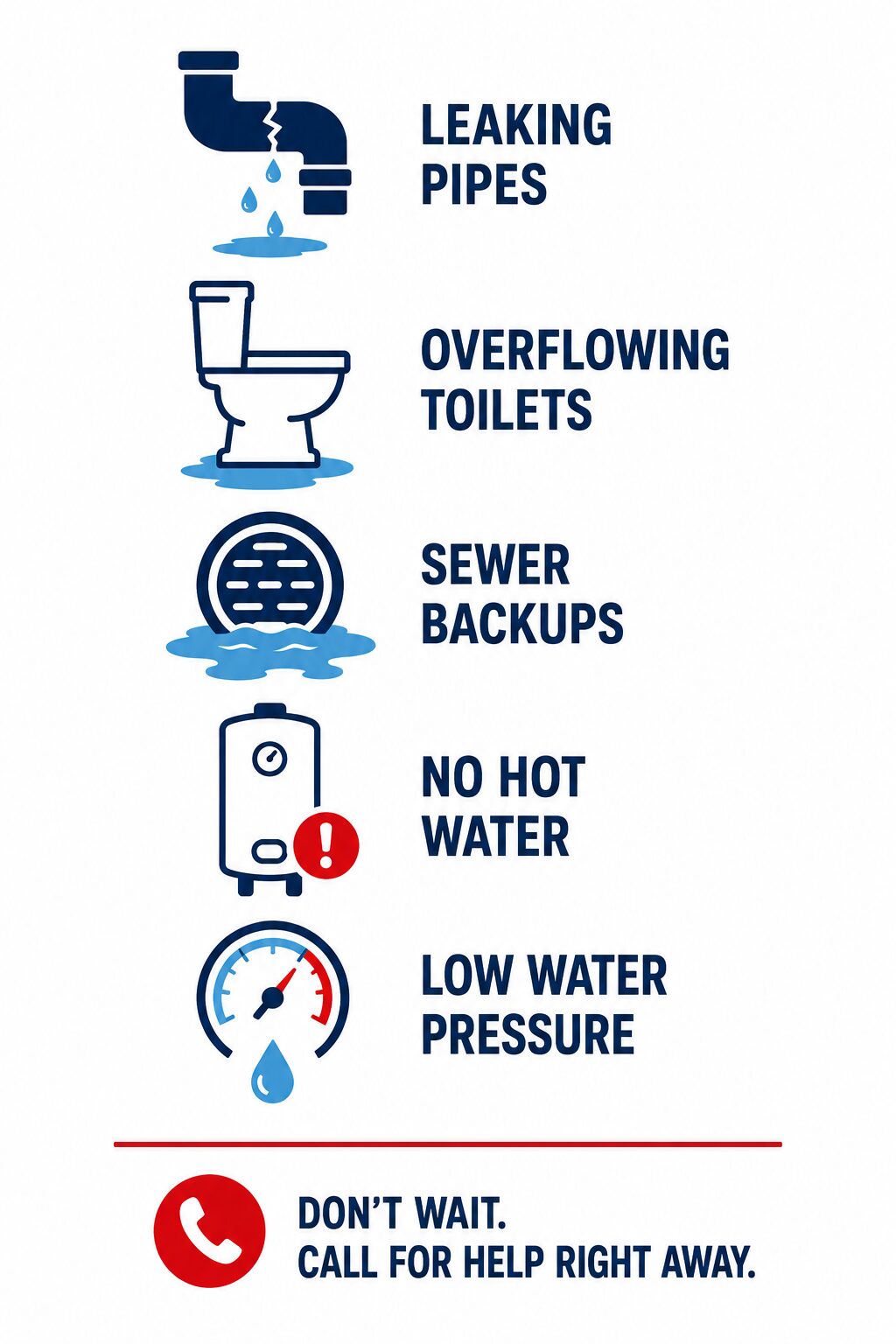Plumbing emergency icons