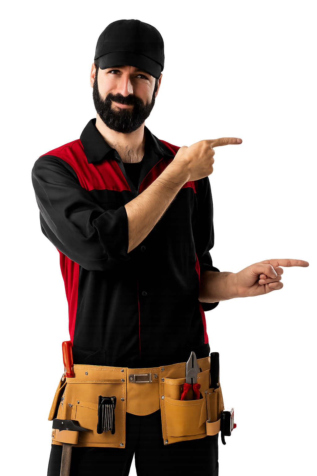 Technician pointing left