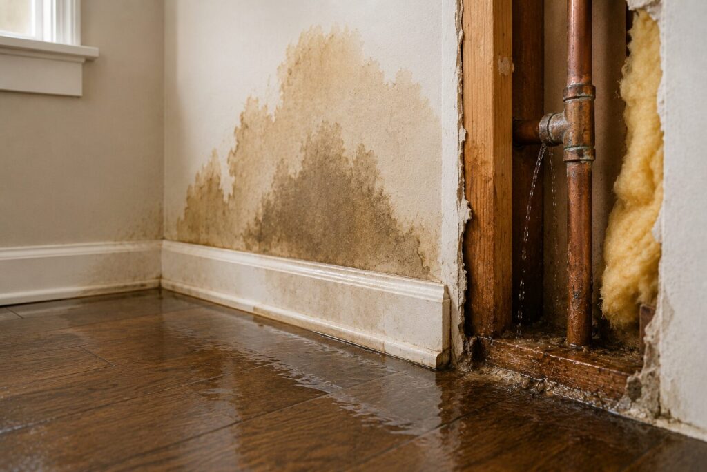Water damage and plumbing leak - Saskatoon